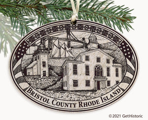 Bristol County Rhode Island Engraved Ornament
