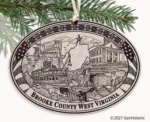 Brooke County West Virginia Engraved Ornament