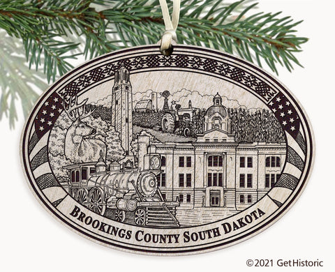 Brookings County South Dakota Engraved Ornament