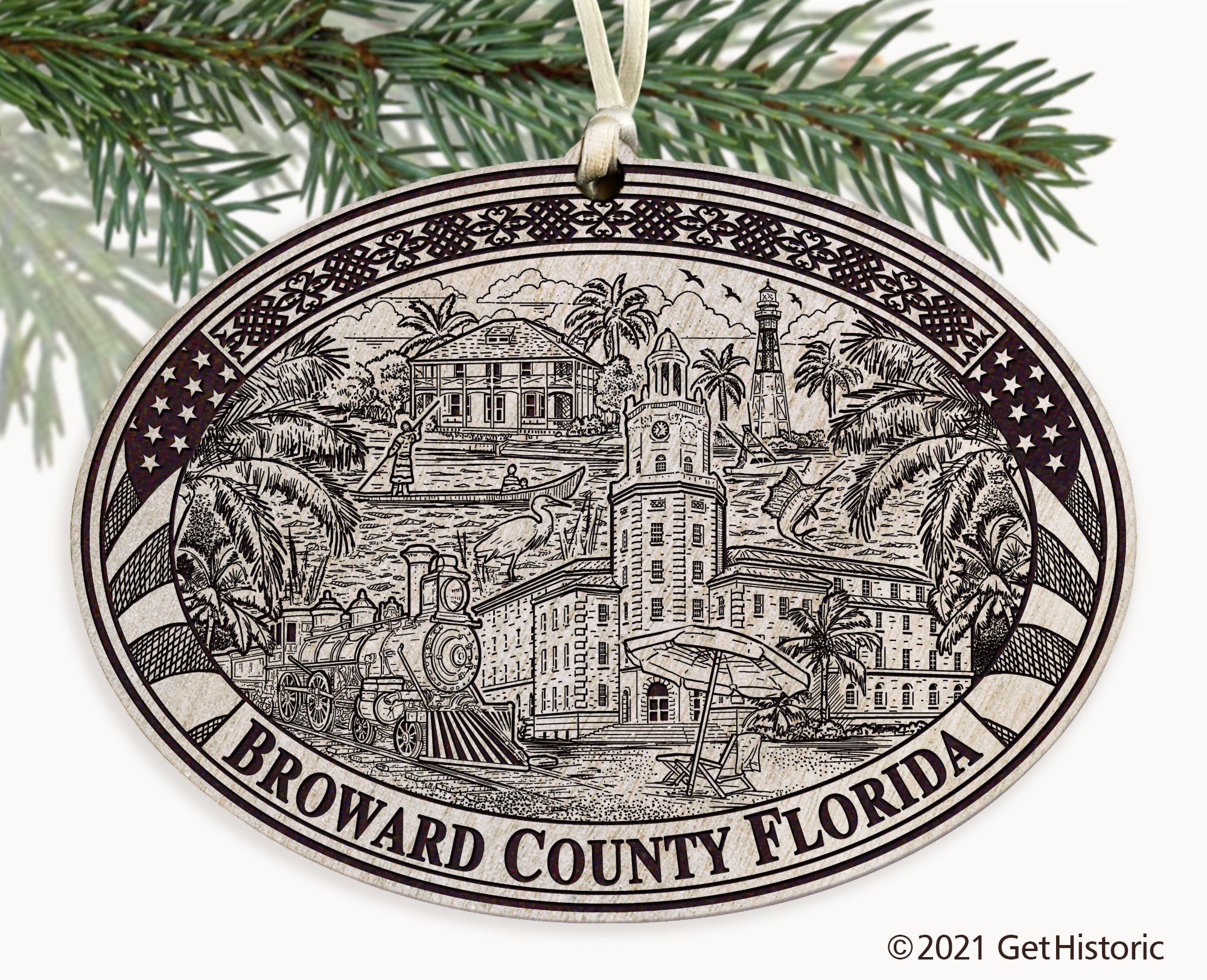 Broward County Florida Engraved Ornament