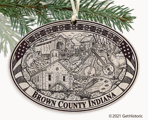 Brown County Indiana Engraved Ornament