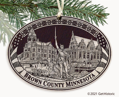 Brown County Minnesota Engraved Ornament