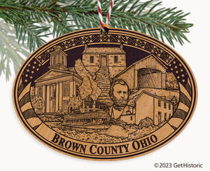 Brown County Ohio Engraved Natural Ornament