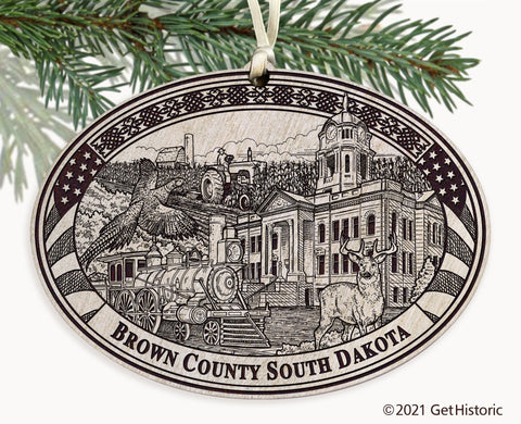 Brown County South Dakota Engraved Ornament