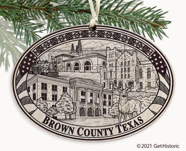 Brown County Texas Engraved Ornament