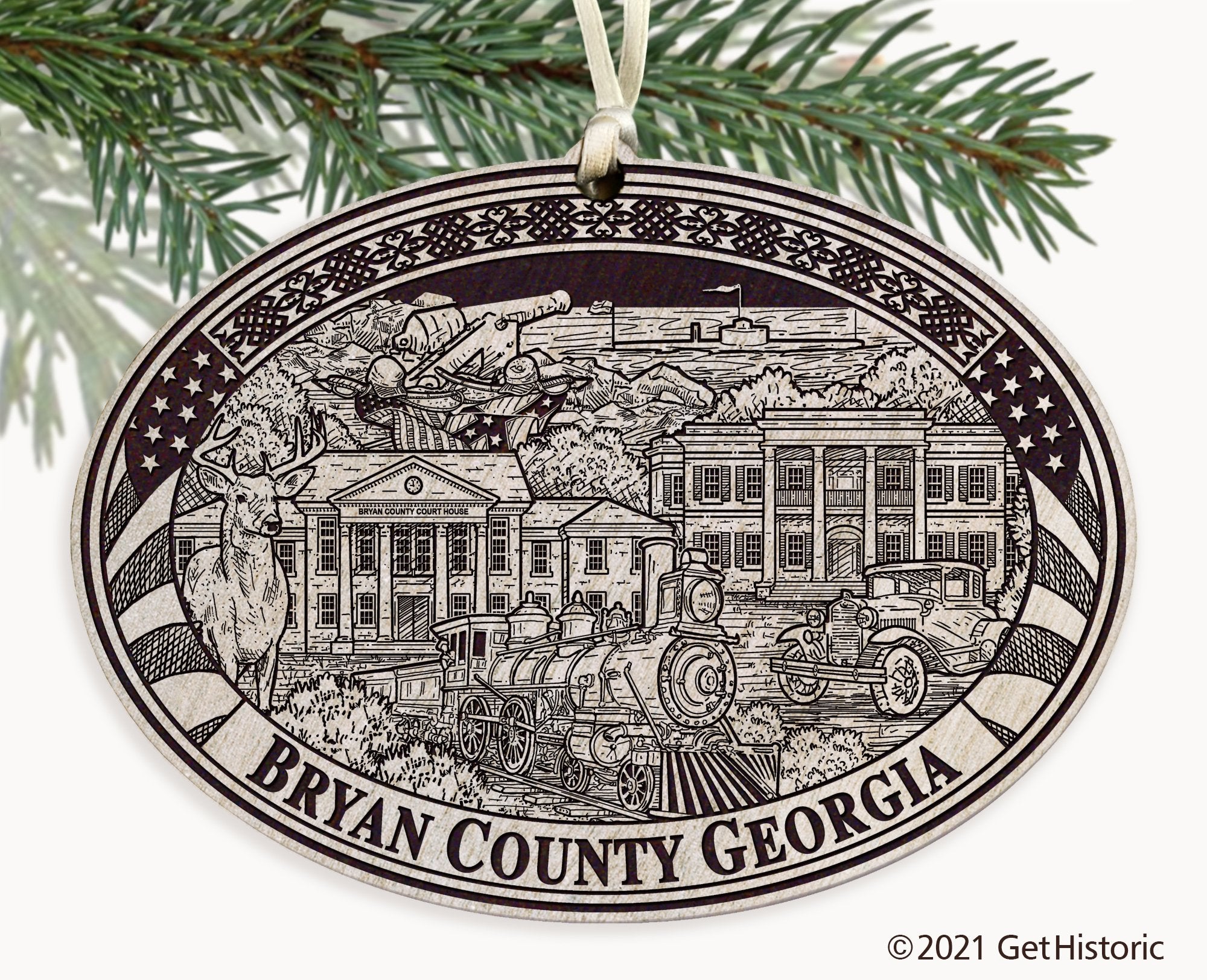 Bryan County Georgia Engraved Ornament