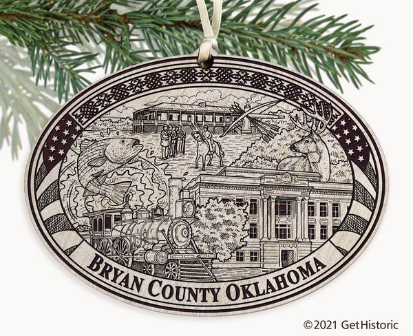 Bryan County Oklahoma Engraved Ornament