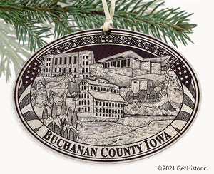 Buchanan County Iowa Engraved Ornament