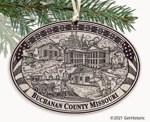 Buchanan County Missouri Engraved Ornament