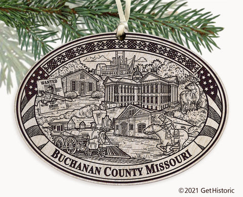 Buchanan County Missouri Engraved Ornament