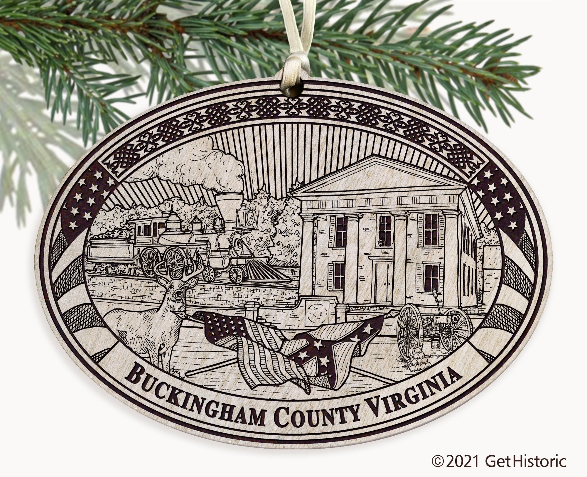 Buckingham County Virginia Engraved Ornament