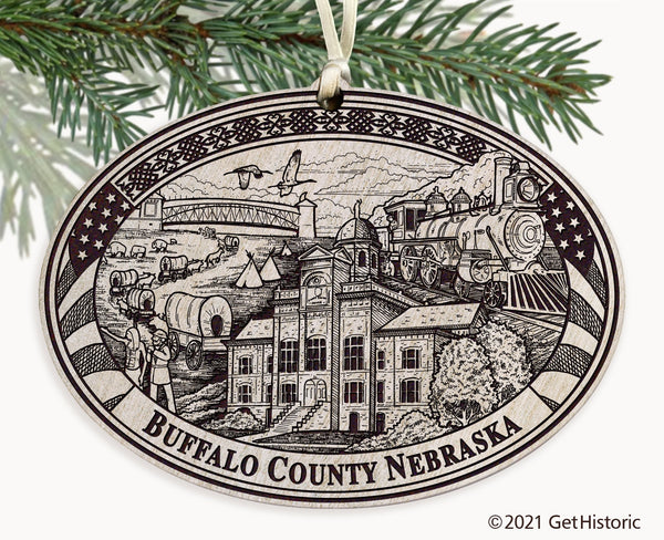 Buffalo County Nebraska Engraved Ornament