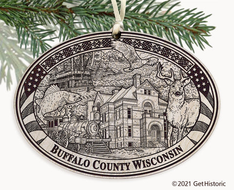 Buffalo County Wisconsin Engraved Ornament