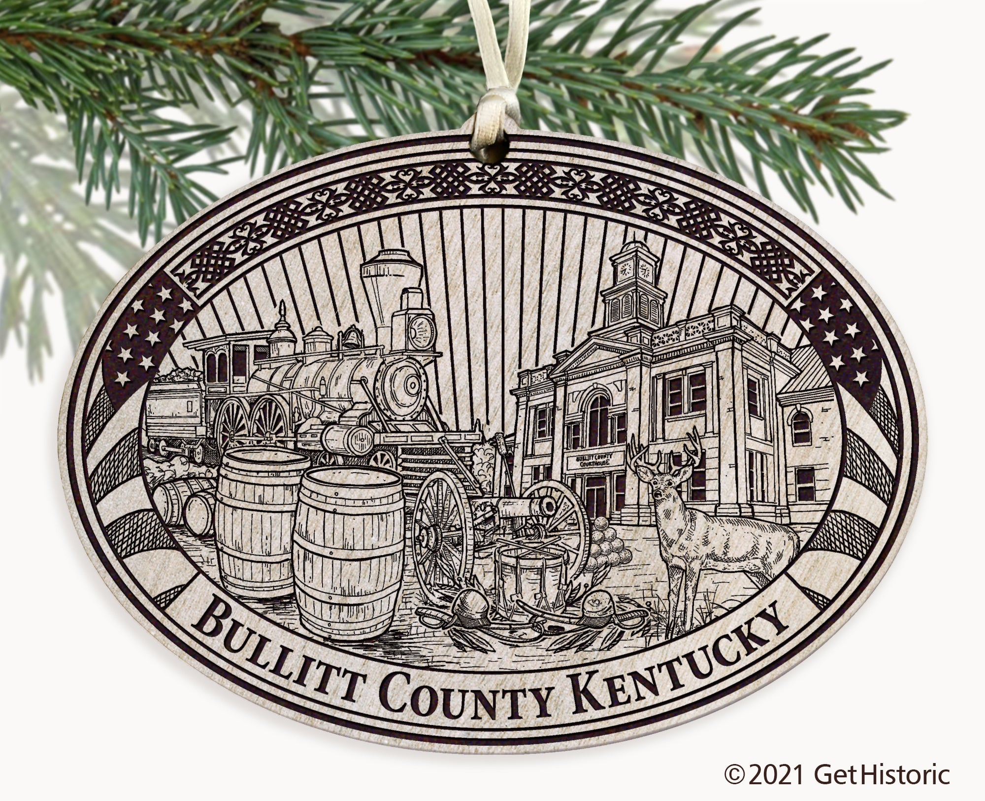 Bullitt County Kentucky Engraved Ornament