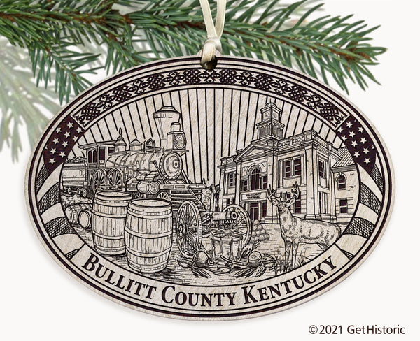 Bullitt County Kentucky Engraved Ornament