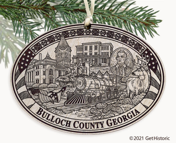 Bulloch County Georgia Engraved Ornament