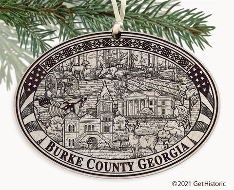 Burke County Georgia Engraved Ornament
