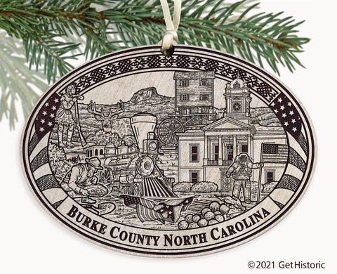 Burke County North Carolina Engraved Ornament