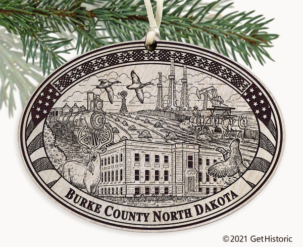 Burke County North Dakota Engraved Ornament