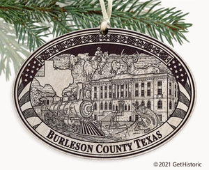Burleson County Texas Engraved Ornament