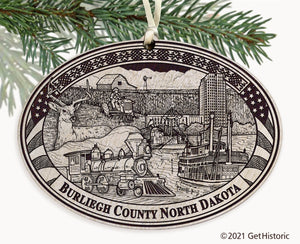 Burleigh County North Dakota Engraved Ornament