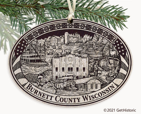 Burnett County Wisconsin Engraved Ornament