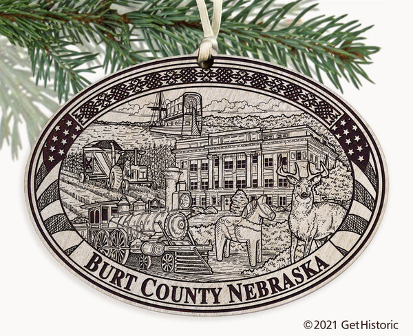Burt County Nebraska Engraved Ornament