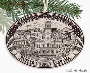 Butler County Alabama Engraved Ornament