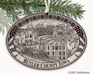 Butler County Iowa Engraved Ornament