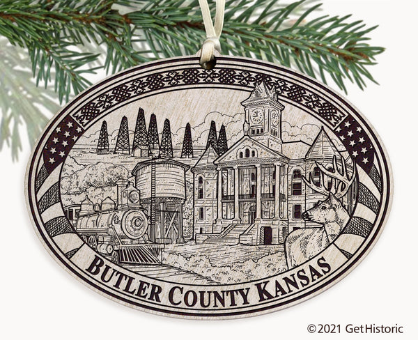 Butler County Kansas Engraved Ornament