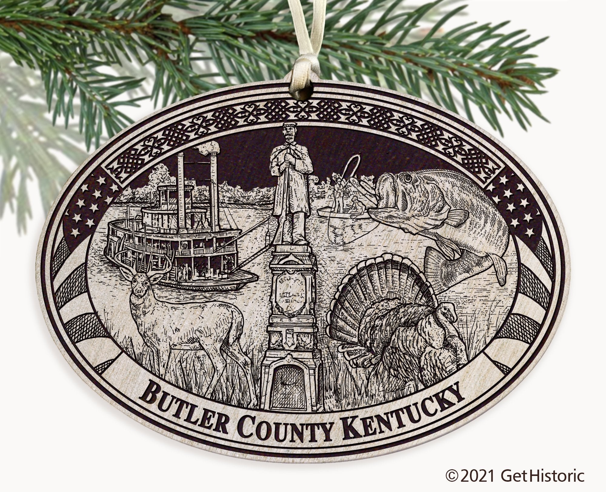 Butler County Kentucky Engraved Ornament