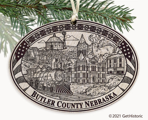 Butler County Nebraska Engraved Ornament