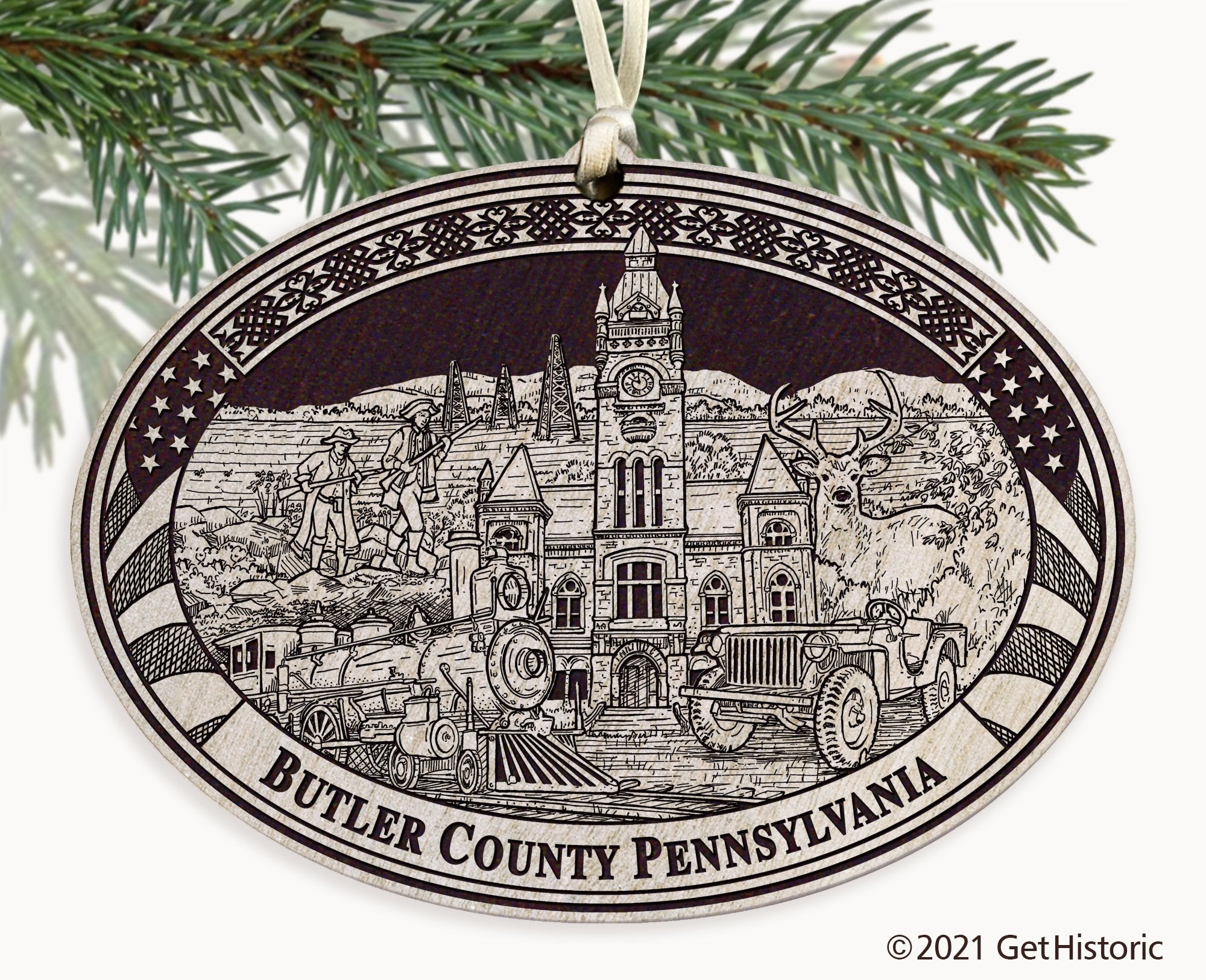 Butler County Pennsylvania Engraved Ornament