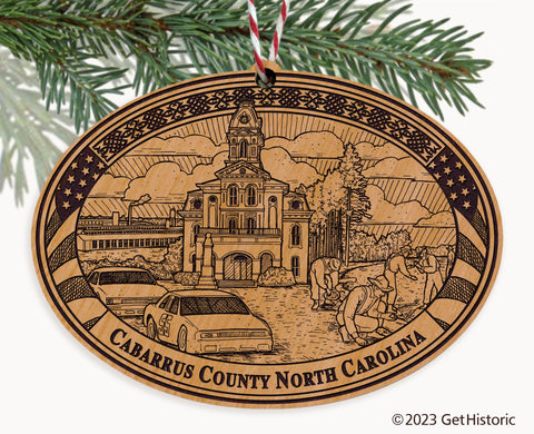 Cabarrus County North Carolina Engraved Natural Ornament
