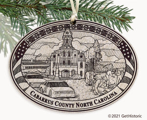 Cabarrus County North Carolina Engraved Ornament