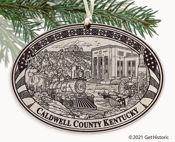 Caldwell County Kentucky Engraved Ornament