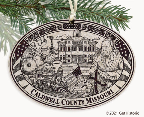 Caldwell County Missouri Engraved Ornament