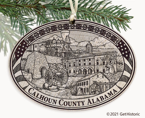 Calhoun County Alabama Engraved Ornament