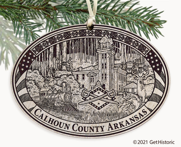 Calhoun County Arkansas Engraved Ornament