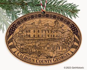 Calhoun County Georgia Engraved Natural Ornament