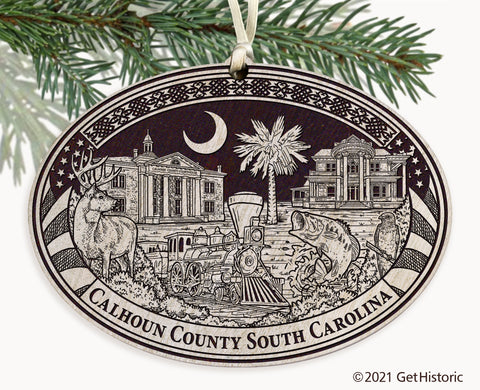 Calhoun County South Carolina Engraved Ornament