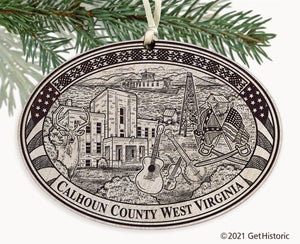 Calhoun County West Virginia Engraved Ornament