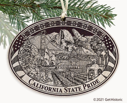 California State Engraved Ornament