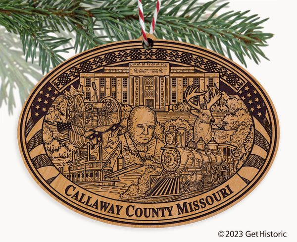 Callaway County Missouri Engraved Natural Ornament