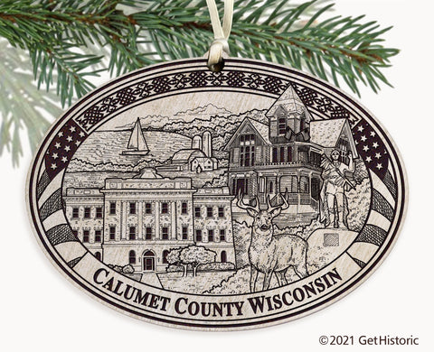 Calumet County Wisconsin Engraved Ornament