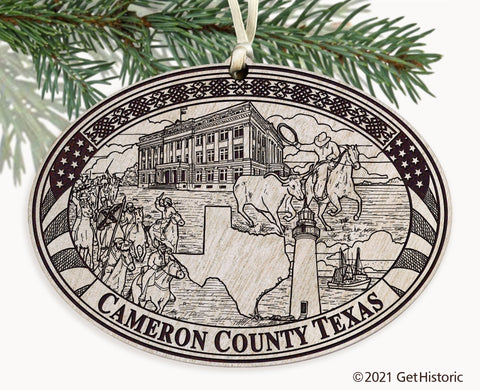 Cameron County Texas Engraved Ornament