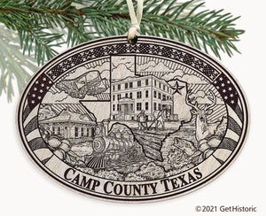 Camp County Texas Engraved Ornament