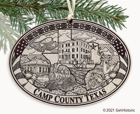 Camp County Texas Engraved Ornament