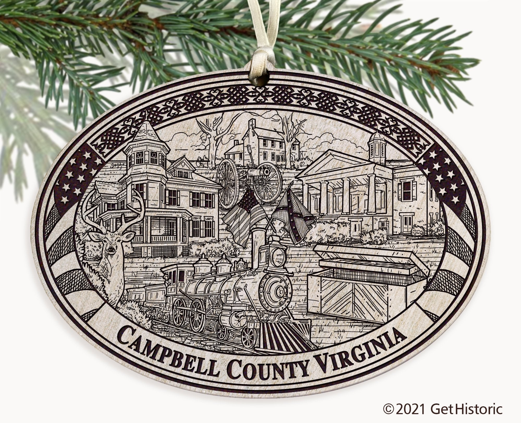 Campbell County Virginia Engraved Ornament