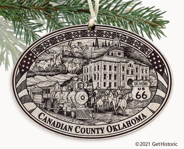 Canadian County Oklahoma Engraved Ornament